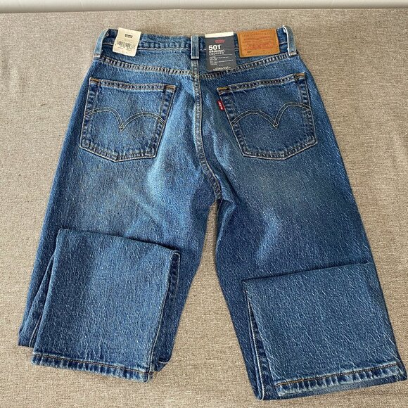 Levi's Premium 501 Cropped Denim Jeans Women's 26 Mid Rise Button Fly Blue NWT - Picture 6 of 15